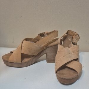 TOMS Women's Beige Suede Wedges